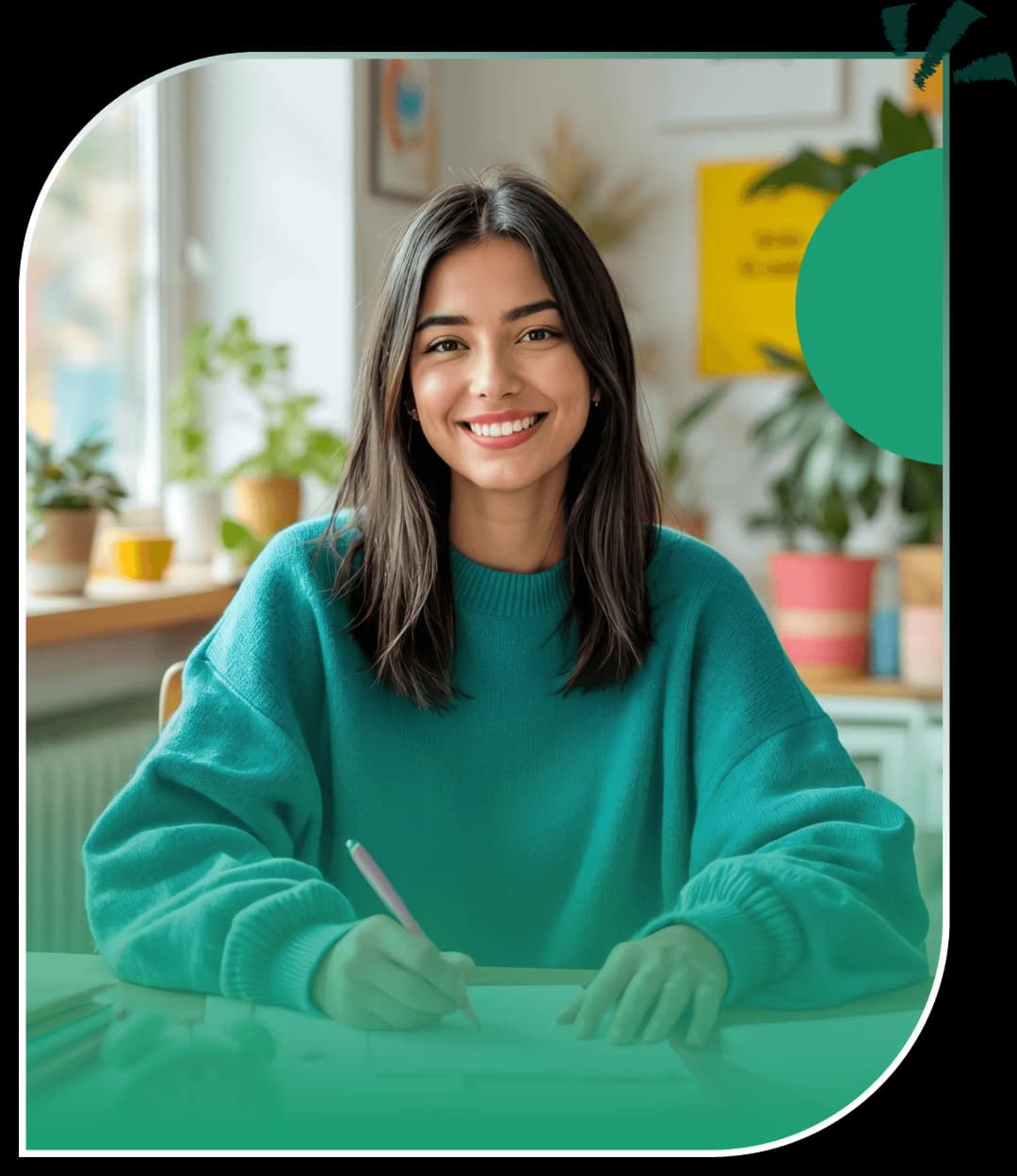 Indian Student holding textbooks and smiling